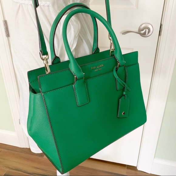 kate spade Handbags - Kate spade medium satchel Cameron green bean new
